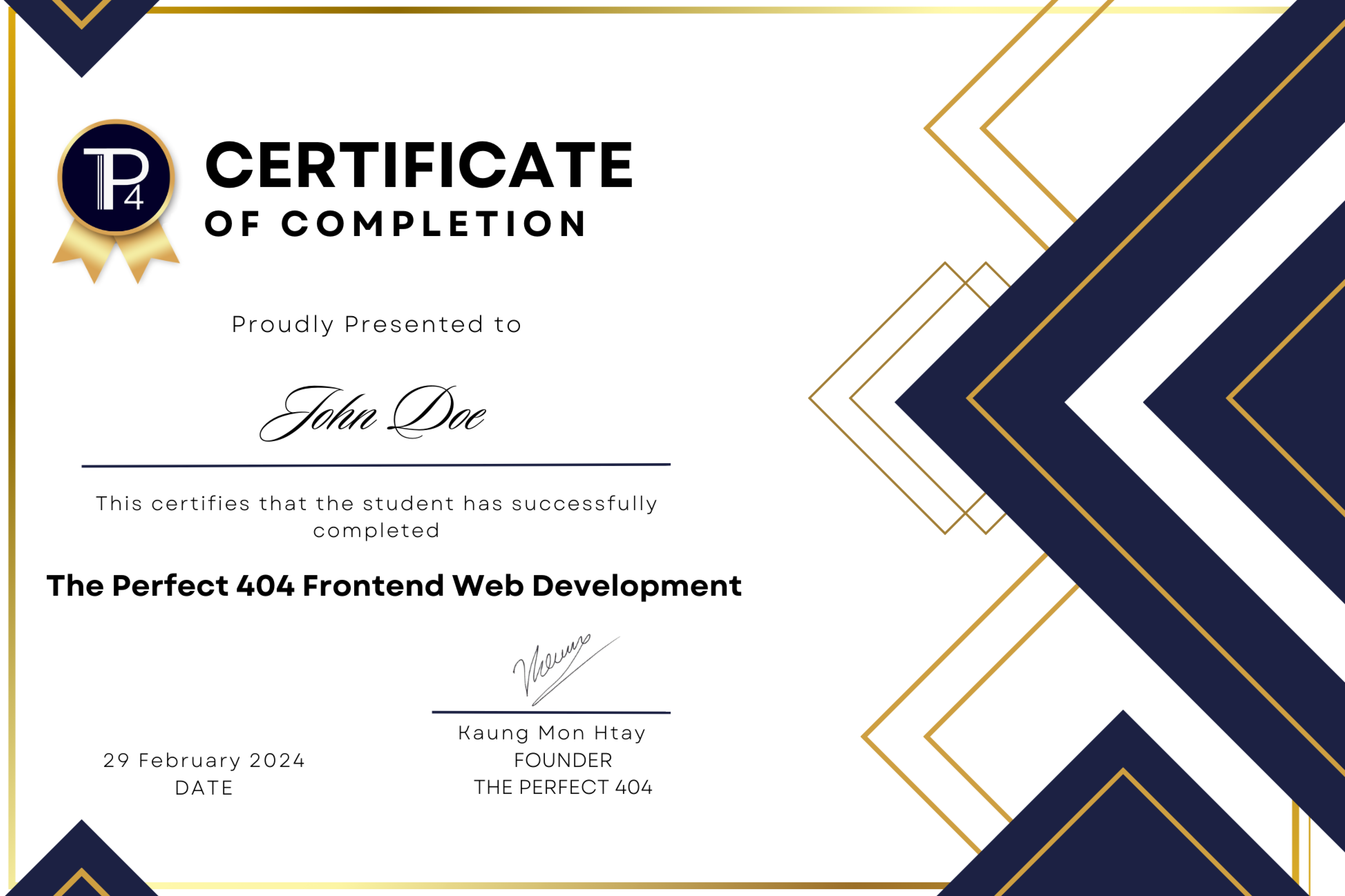 TP4 Official Certificate